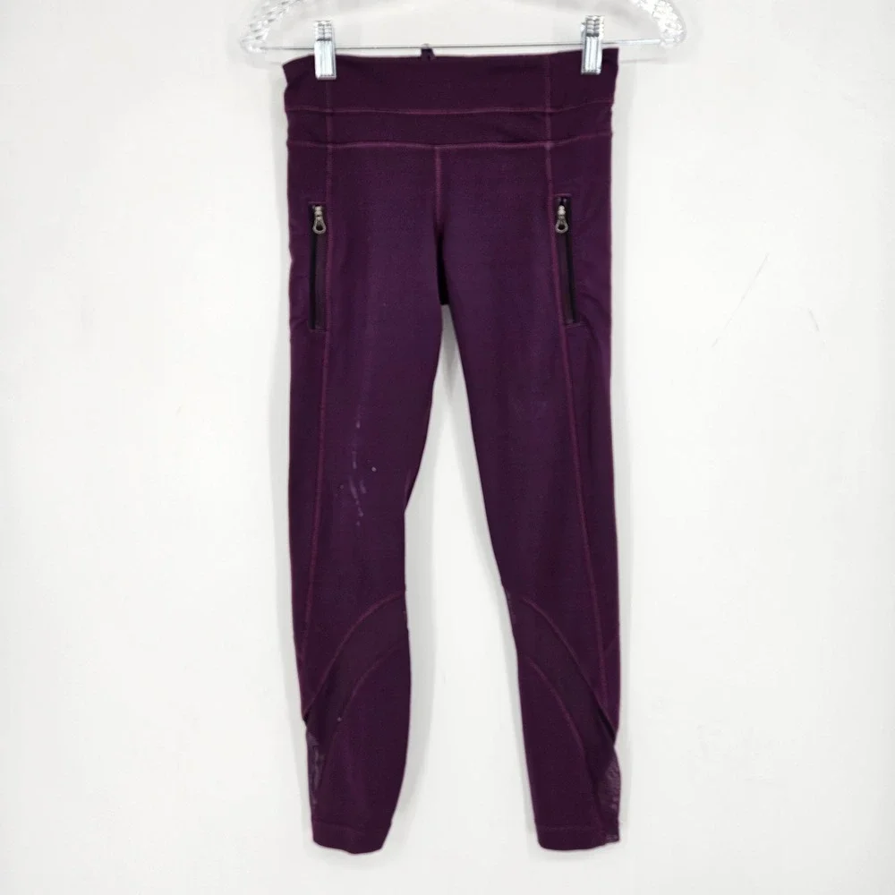 Lululemon Pants Womens 4 Inspire Joggers Purple Athletic Gym Leisure Yoga FLAWS
